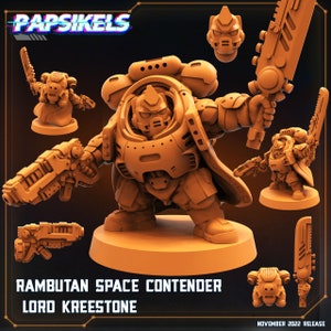 Rambutan Space Contender Lord Kreestone by Papsikels Great for Cyberpunk, Shadowrun, Stargrave, Starfinder and other Sci-Fi Tabletop Games