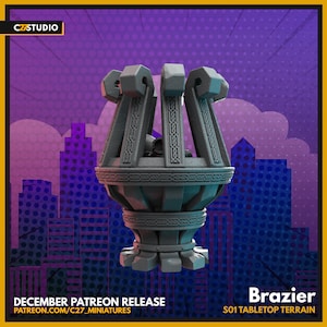 Brazier by C27 Miniatures Great for Crisis Protocol, Superhero RPGs, and other Sci-Fi Tabletop Games