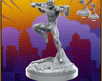 C27 Miniatures の 35 mm ベースに 40 mm の Cyborcaneer を取り付けました。クライシス プロトコル、スーパーヒーロー RPG、その他の SF テーブルトップ ゲームに最適です。