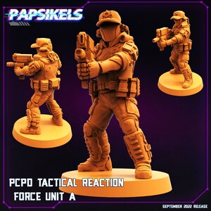 PCPD Tactical Reaction Force by Papsikels Great for Cyberpunk, Shadowrun, Stargrave, Starfinder and other Sci-Fi Tabletop Games