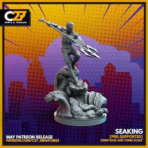 Seaking by C27 Miniatures Great for Crisis Protocol, Superhero RPGs, and other Sci-Fi Tabletop Games