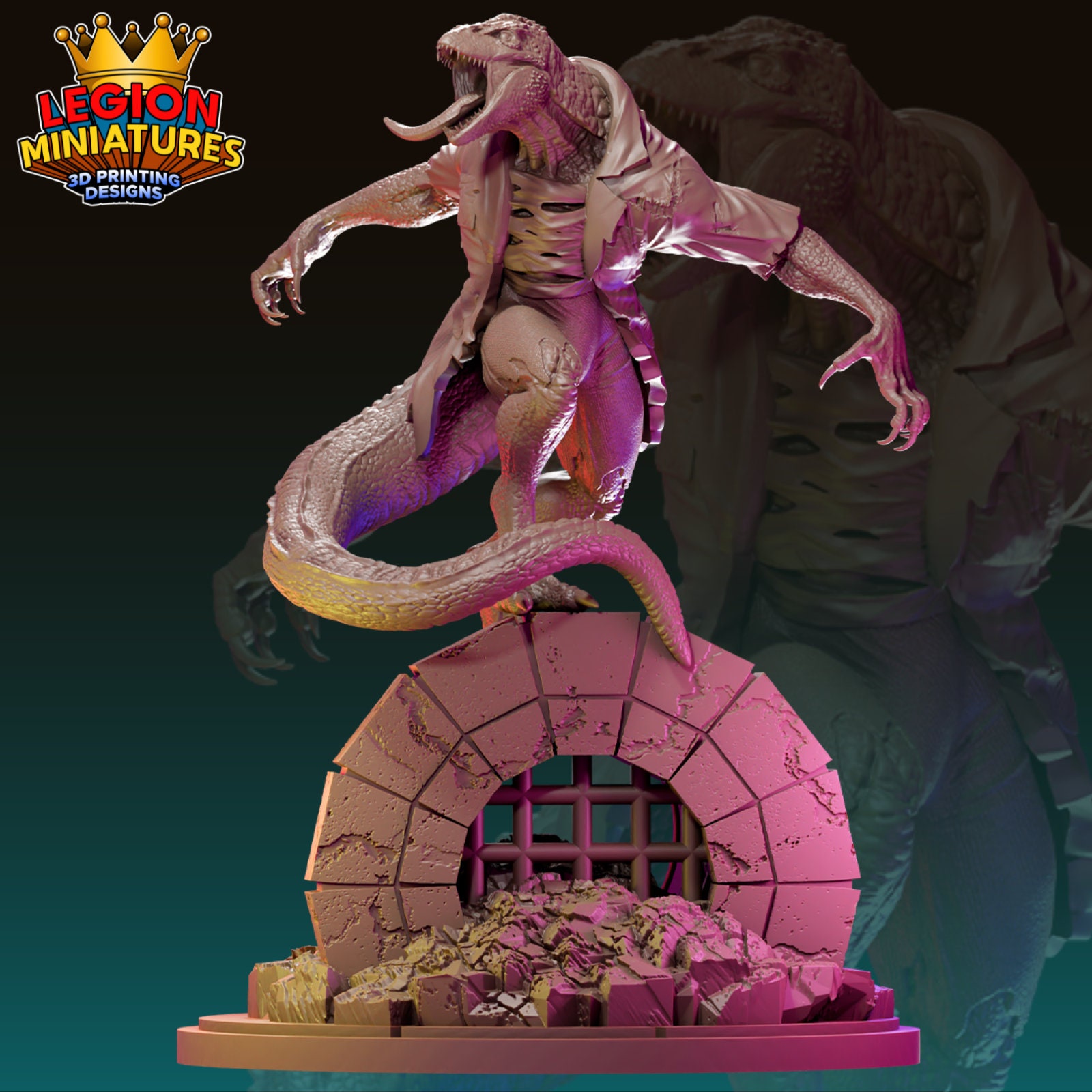 Reptile by Legion Miniatures Great for Display, Superhero RPGs, and other Tabletop Games
