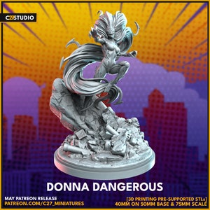 Donna Dangerous by C27 Miniatures Great for Crisis Protocol, Superhero RPGs, and other Sci-Fi Tabletop Games