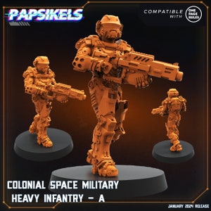 Human Space Military Heavy Infantry - Dropship Troopers by Papsikels Great for Cyberpunk,Shadowrun, and other Scifi Table Top Games