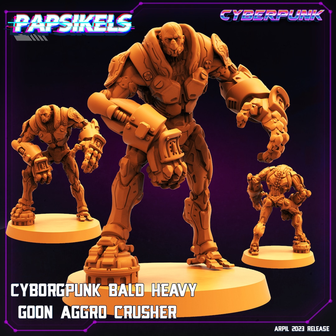 Cyborg Bald Heavy Goon Aggro Crusher by Papsikels Great for Cyberpunk ...