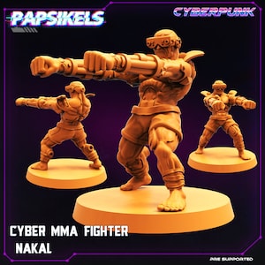 Cyber MMA Fighter Nakal by Papsikels Great for Cyberpunk, Shadowrun, Stargrave, Starfinder and other Sci-Fi Tabletop Games
