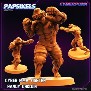 Cyber MMA Fighter Randy Orkloin by Papsikels Great for Cyberpunk, Shadowrun, Stargrave, Starfinder and other Sci-Fi Tabletop Games