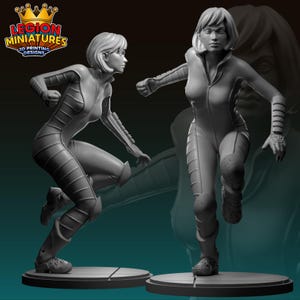 Large Lady 40mm scale on 35mm base by Legion Miniatures Great for Display, Superhero RPGs, and other Tabletop Games