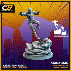 Stankman by C27 Miniatures Great for Crisis Protocol, Superhero RPGs, and other Sci-Fi Tabletop Games