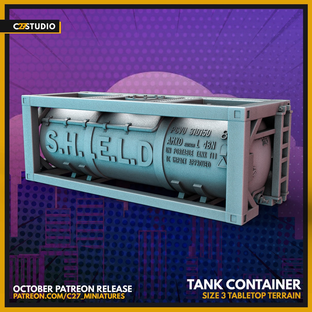 Container Tank Miniature Tank Container by C27 Miniatures Great for Crisis Protocol, Superhero ...