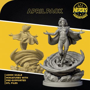 The Sky Goddess 40mm scale on 35mm Base by Hall of Heroes, Great for Crisis Protocol, Superhero RPGs, and other Tabletop Games
