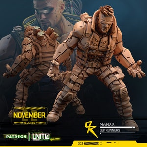 Manxx - Outrunner from Unit 9 Great for Cyberpunk, Human Interface, Shadowrun, and other Scifi Tabletop Game