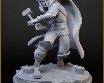 Classic Hammerman 40mm on 35mm Base by C27 Miniatures Great for Crisis Protocol, Superhero RPGs, and other Sci-Fi Tabletop Games