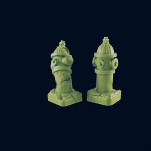 Fire Hydrants set of 3 by EC3D Designs, Great for Cyberpunk,Shadowrun, Stargrave, Starfinder and other Scifi Table Top Games