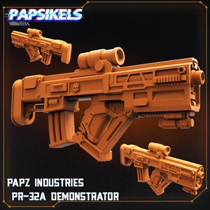 Papz Industries PR-32A Demonstrator and FT40 flamethrower by Papsikels Great for Cyberpunk,Shadowrun, and other Scifi Table Top Games