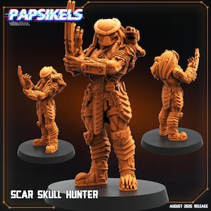 Scar Skull Hunter 32mm scale by Papsikels Great for Cyberpunk, Shadowrun, and other Sci-Fi Tabletop Games