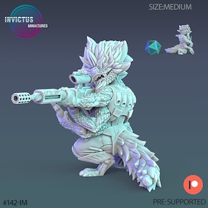 Fluffy Outlaw Sniper - Kosmiska Pirater av Invictus Miniatures Perfekt för Cyberpunk, Starfinder och andra Sci-Fi-bordsspel