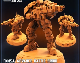 FKMSA Advance Battle Droid Armored Vanguard Units by Papsikels Great for Cyberpunk, Shadowrun, Stargrave, and other Scifi Table Top Games