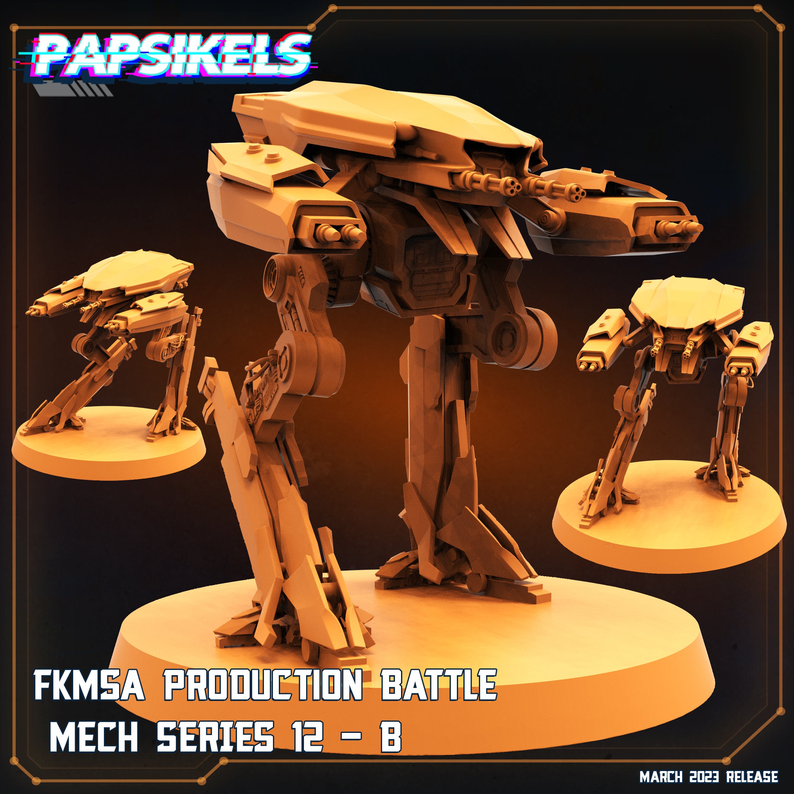 Shadowrun Mech FKMSA Production Battle Mech Series 12 by Papsikels Great for Cyberpunk ...
