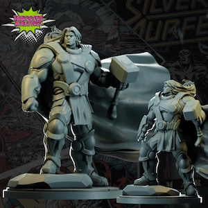 Hammerman 40mm scale on 35mm base by Hardcore Miniatures Great for Display, Superhero RPGs, and other Tabletop Game
