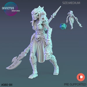 Female Space Hunter Spear - Jungle Assault by Invictus Miniatures Great for Cyberpunk, Starfinder and other Sci-Fi Tabletop Games