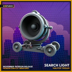 Searchlight by C27 Miniatures Great for Crisis Protocol, Superhero RPGs, and other Sci-Fi Tabletop Games