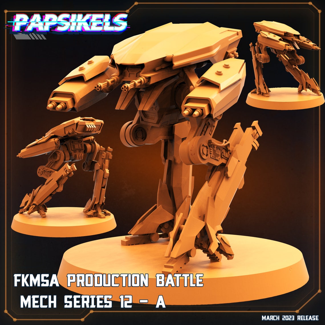 Shadowrun Mech FKMSA Production Battle Mech Series 12 by Papsikels Great for Cyberpunk ...