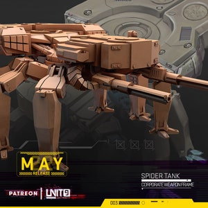 Spider Tank - Corporate Weaponframe from Unit 9 Great for Cyberpunk, Human Interface, Shadowrun, and other Scifi Tabletop Game