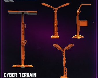 Cyber Terrain Street Lights by Papsikels Great for Cyberpunk
