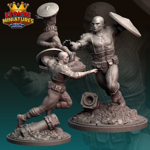 Ultimate Shieldman 40mm scale on 35mm base by Legion Miniatures Great for Display, Superhero RPGs, and other Tabletop Games