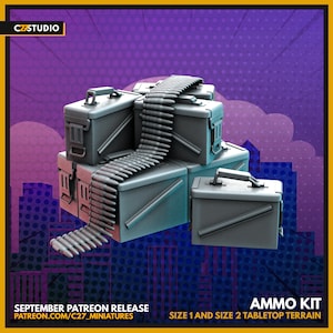 Ammo Kit by C27 Miniatures Great for Crisis Protocol, Superhero RPGs, and other Sci-Fi Tabletop Games