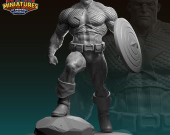 Captain Hero 40mm scale on 35mm base by Legion Miniatures Great for Display, Superhero RPGs, and other Tabletop Games