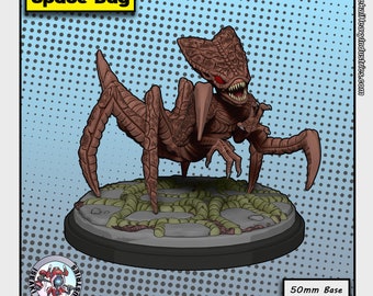 Space Bug sur socle de 50 mm par Isekai Heavy Industries Idéal pour le protocole de crise, les RPG de super-héros et d'autres jeux de table de science-fiction