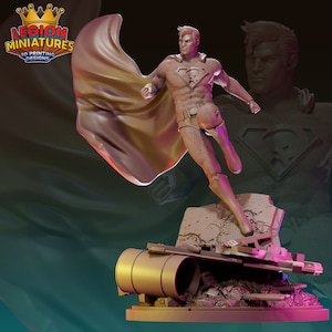 Strong Guy Scarlet lad by Legion Miniatures Great for Display, Superhero RPGs, and other Tabletop Games