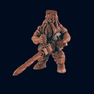 Dwarf Worker - Bolts and Brimstone  by EC3D Designs, Great for AD&D,Cyberpunk,Shadowrun,Stargrave, and other Sci-Fi Tabletop Games
