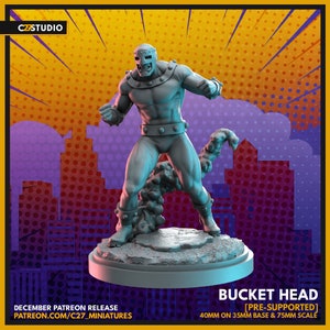 Bucket Head by C27 Miniatures Great for Crisis Protocol, Superhero RPGs, and other Sci-Fi Tabletop Games