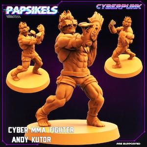 Cyber MMA Fighter Andy Kutor by Papsikels Great for Cyberpunk, Shadowrun, Stargrave, Starfinder and other Sci-Fi Tabletop Games