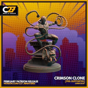 Crimson Clone by C27 Miniatures Great for Crisis Protocol, Superhero RPGs, and other Sci-Fi Tabletop Games