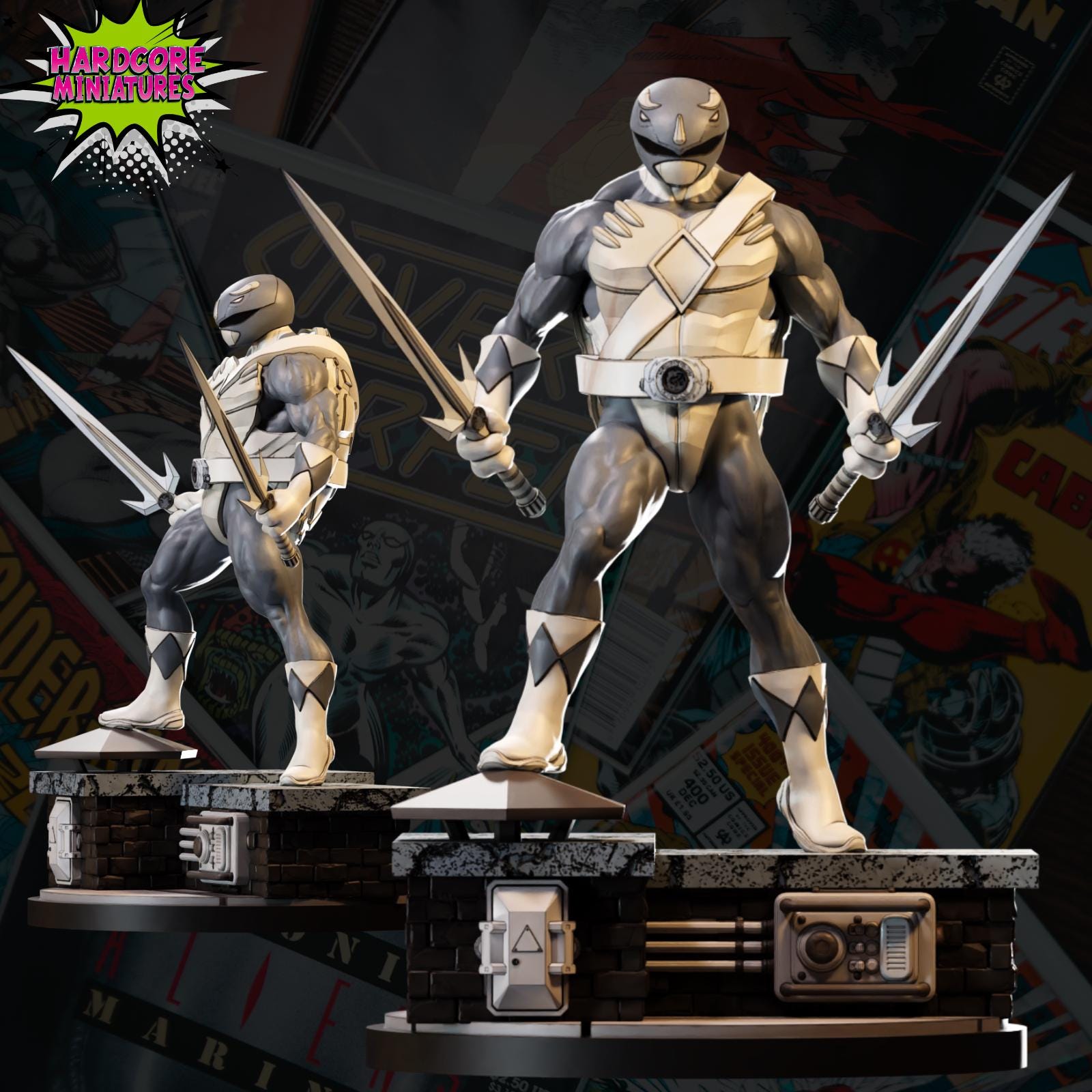 Turtle Rangers Head Sword Turtle Ranger 40mm Scale on 35mm Base by Hardcore Miniatures ...