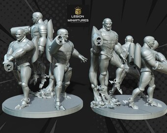 Doom Bots (set of 3) by Legion Miniatures Great for Display, Superhero RPGs, and other Tabletop Games