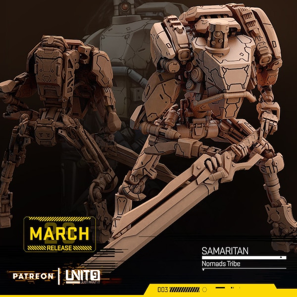 Samaritan - Nomad from Unit 9 Geweldig voor cyberpunk, Human Interface, Shadowrun, Stargrave en andere scifi-tafelspellen