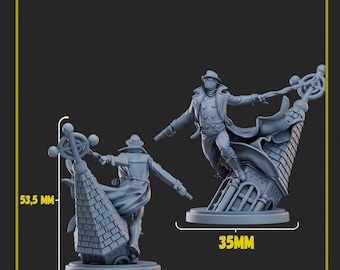 Noir Vigilante 40mm scale on 35mm Base by Hall of Heroes, Great for Crisis Protocol, Superhero RPGs, and other Tabletop Games