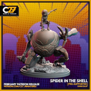 Spider in the shell by C27 Miniatures Great for Crisis Protocol, Superhero RPGs, and other Sci-Fi Tabletop Games