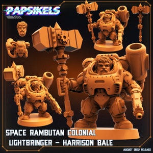 Space Rambutan Colonial Lightbringer - Harrison Bale by Papsikels Great for Cyberpunk, Shadowrun, Stargrave, and other Sci-Fi Tabletop Games