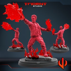 Arsonist Mutant 2000 Movie from Trident Studios Great for Crisis Protocol, Superhero RPGs, and other Scifi Table Top Games