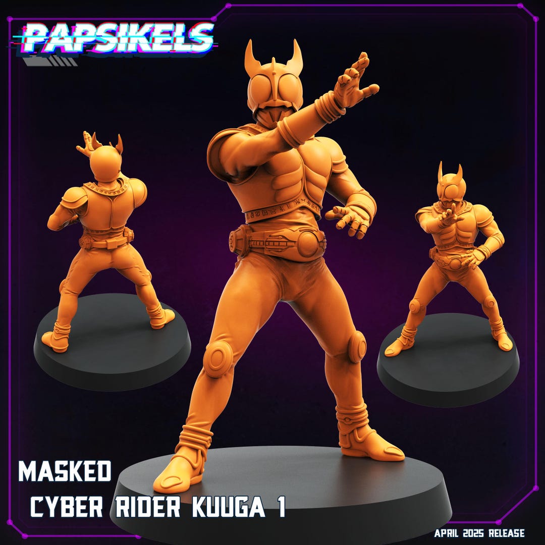 Cyber Rider Sherif Masked Cyber Rider Kuuga 32mm Scale by Papsikels Great for Cyberpunk ...