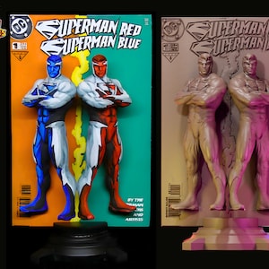 Superior Dude Cyan and Crimson Cover by Legion Miniatures Great for Display, Superhero RPGs, and other Tabletop Games