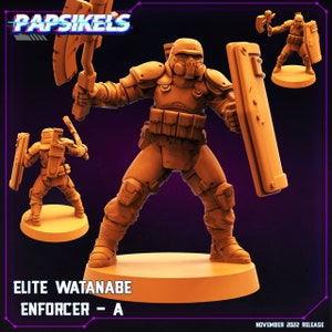 Elite Watanabe Enforcer by Papsikels Great for Cyberpunk, Shadowrun, Stargrave, Starfinder and other Sci-Fi Tabletop Games