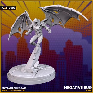 Negative Bug 40mm on 50mm Base by C27 Miniatures Great for Crisis Protocol, Superhero RPGs, and other Sci-Fi Tabletop Games