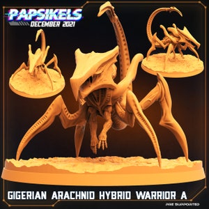 Gigerian Arachind Hybrid Warrior by Papsikels Great for Cyberpunk, Starfinder and other Scifi Table Top Games
